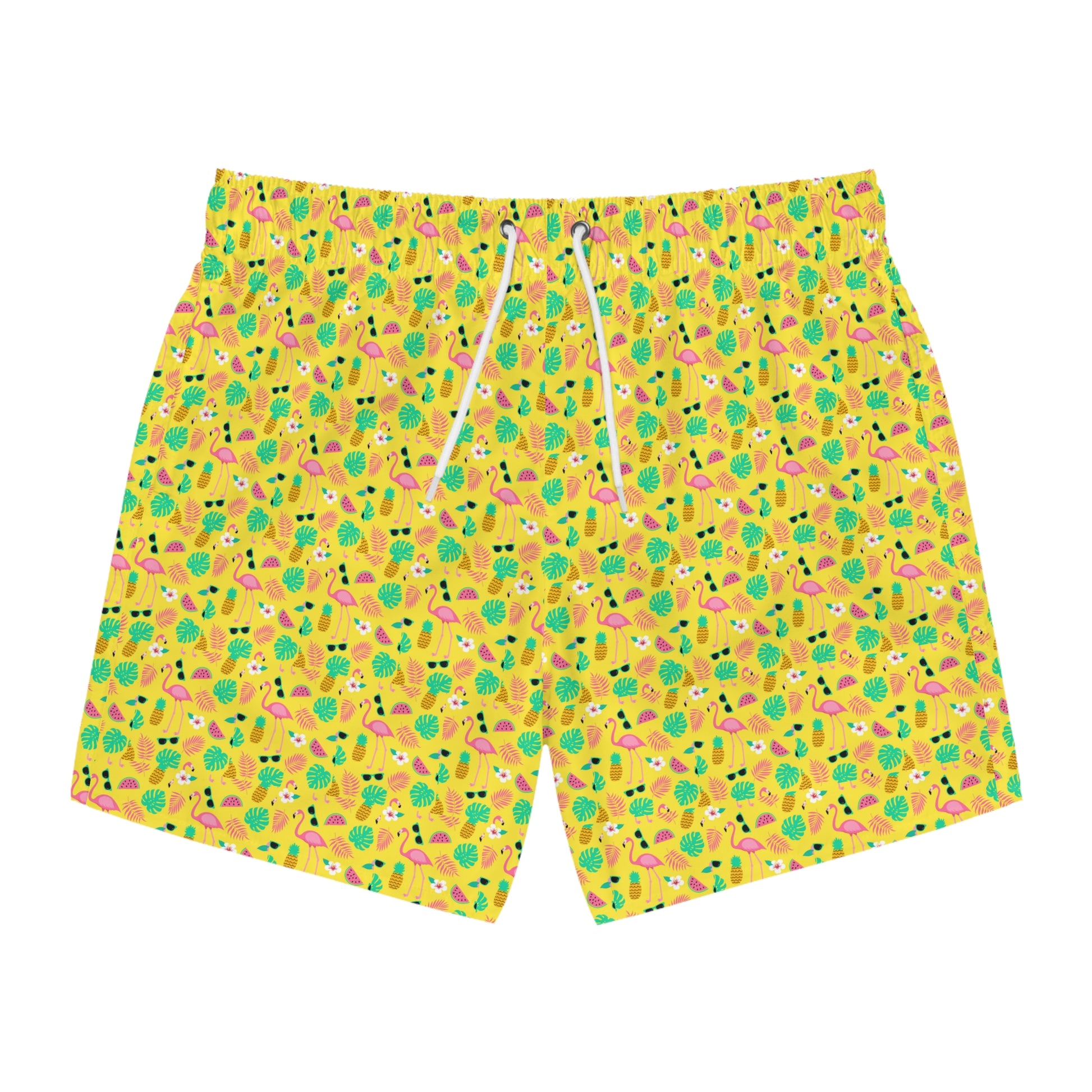 Colorful Tropical Swim Trunks, Summer Beachwear, Vacation Essentials, Pool Party Style, Fun Swimwear for Men