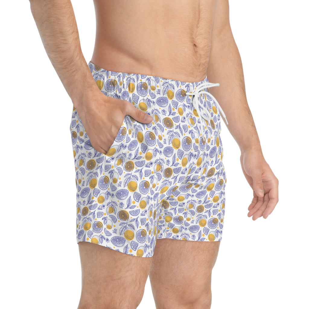 Vibrant Beach Swim Trunks for Summer Fun, Vacation Swimwear, Pool Party Shorts, Gift for Him, AOP Swim Gear
