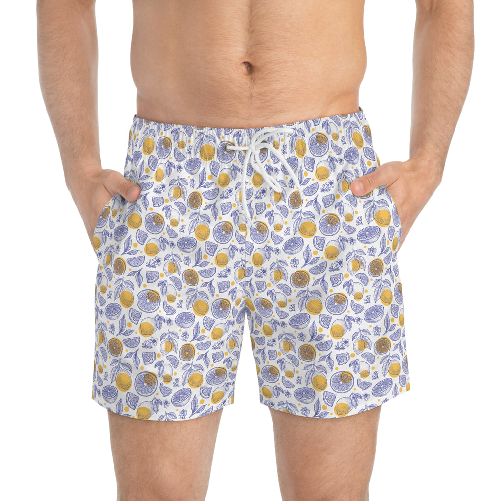 Vibrant Beach Swim Trunks for Summer Fun, Vacation Swimwear, Pool Party Shorts, Gift for Him, AOP Swim Gear