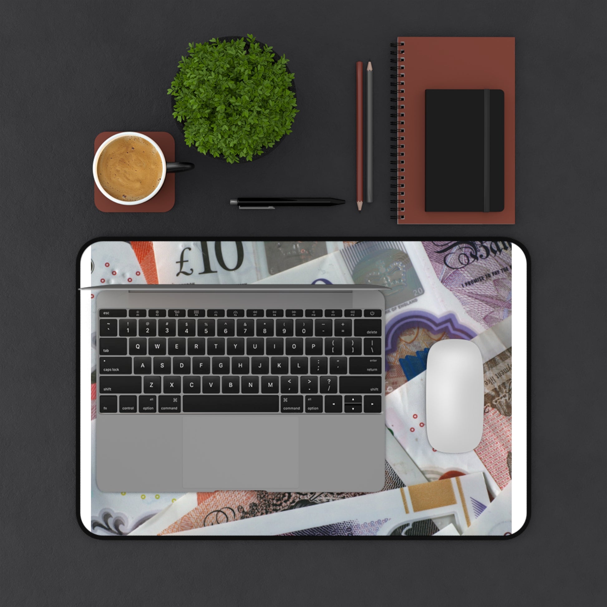 Money-Themed Desk Mat, Office Decor, Gamer Mouse Pad, Financial Gift, Workspace Accessories, Unique Desk Accessories