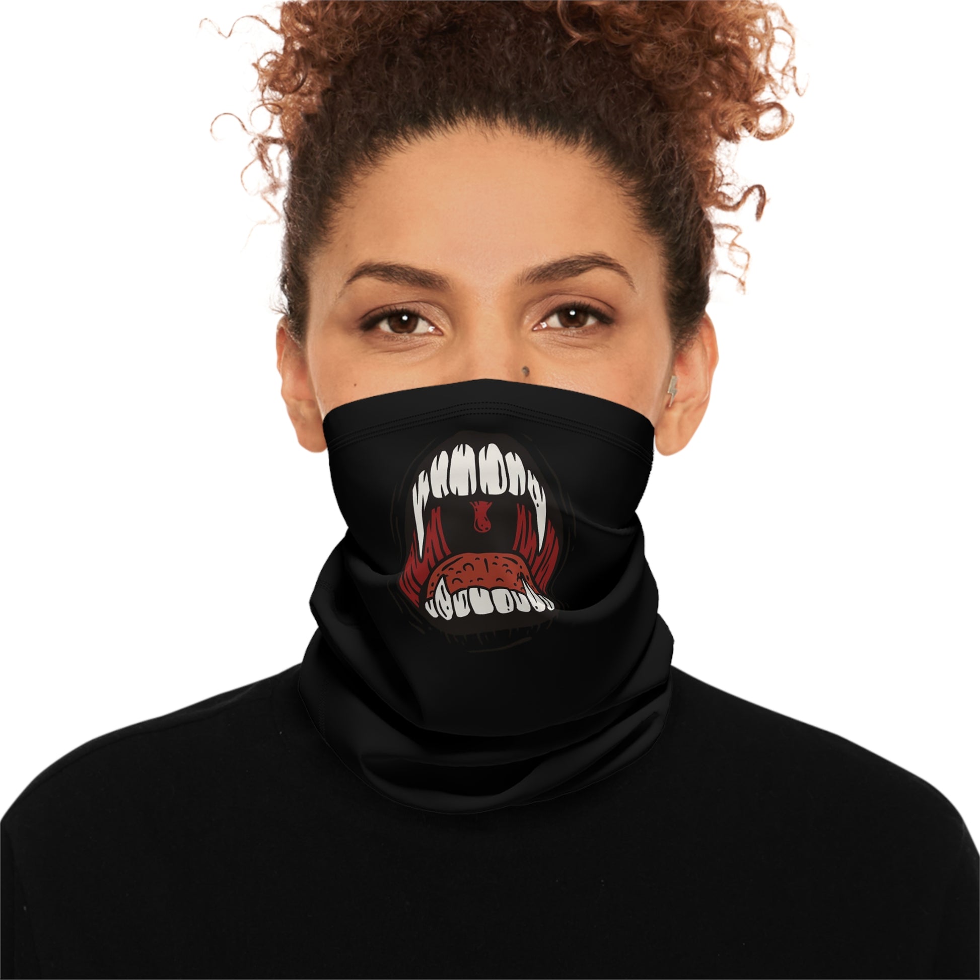 Vampire Fangs Neck Gaiter with Drawstring