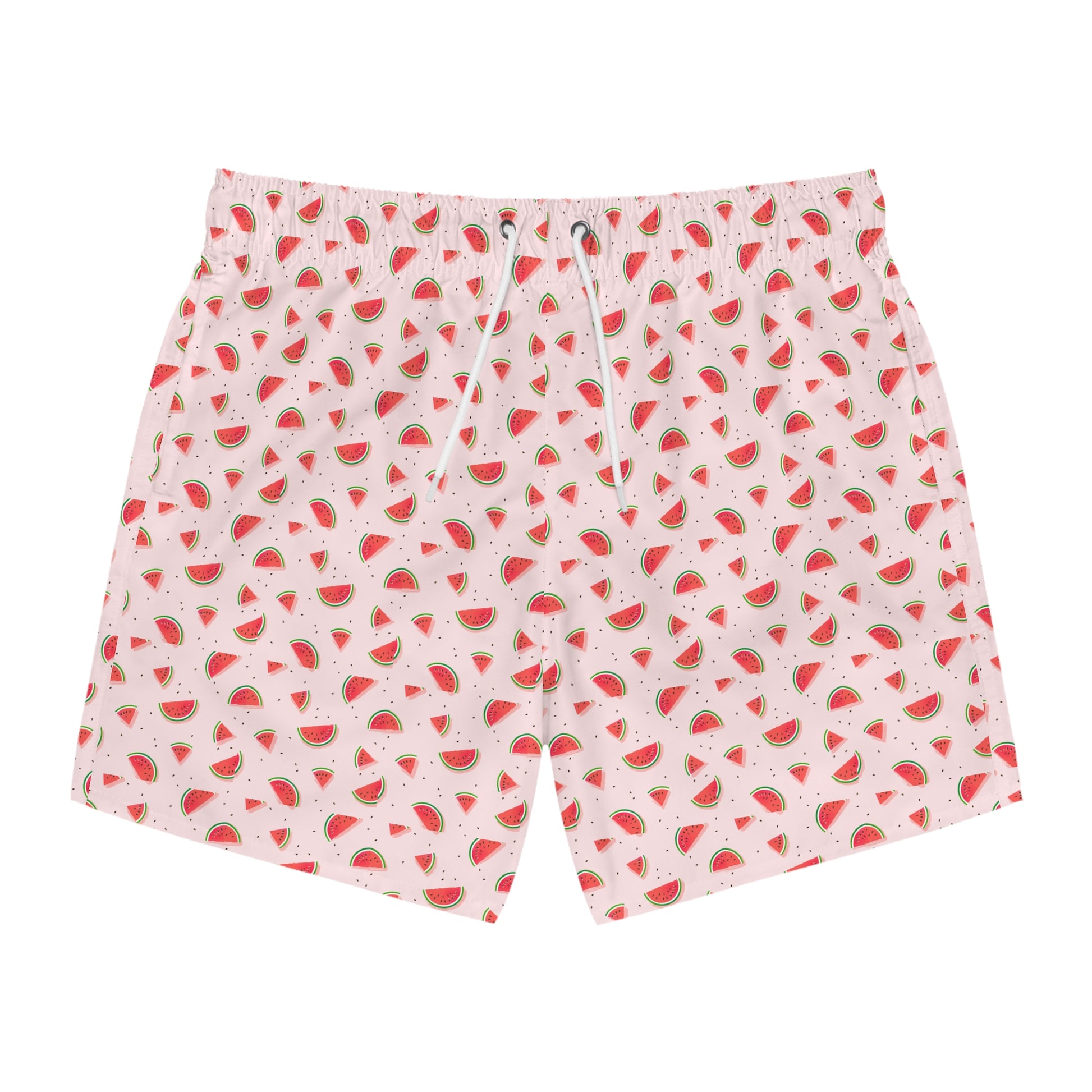 Watermelon Print Swim Trunks, Summer Beach Shorts, Vacation Wear, Pool Party Swimwear, Fun Summer Apparel