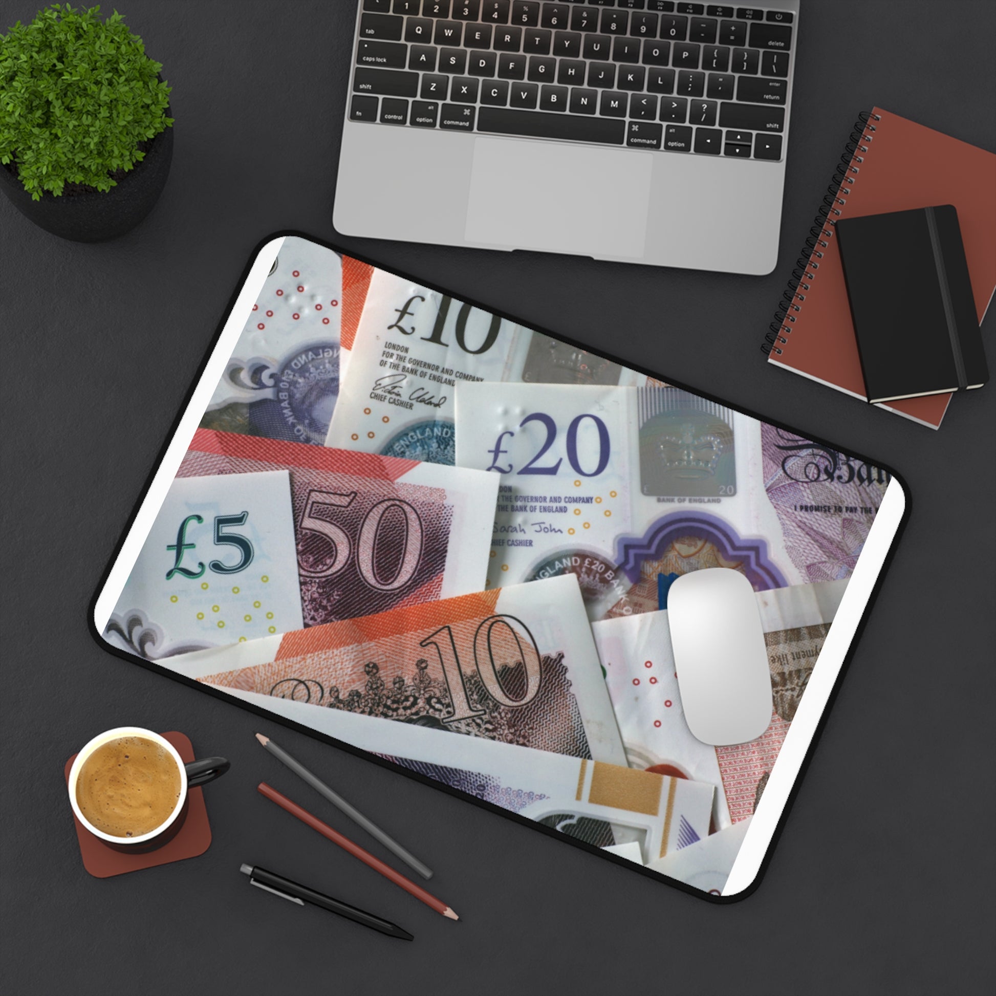 Money-Themed Desk Mat, Office Decor, Gamer Mouse Pad, Financial Gift, Workspace Accessories, Unique Desk Accessories