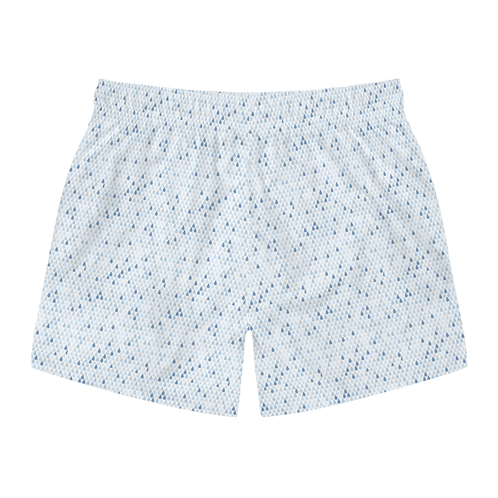 Cool Blue AOP Swim Trunks, Summer Beachwear, Pool Party Shorts, Vacation Essentials, Men's Swimwear, Fun Summer Fashion