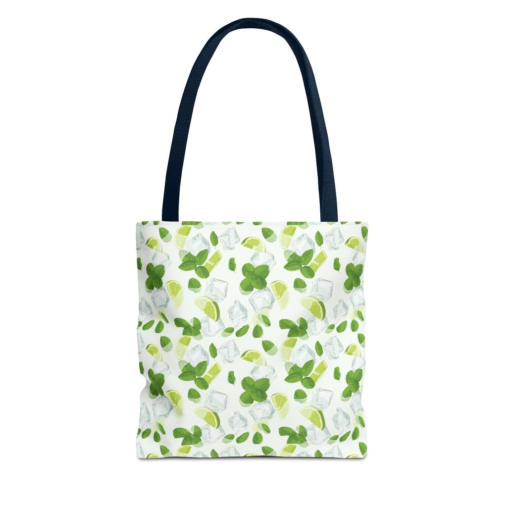 Lime & Leaf Tote Bag, Stylish Grocery Bag, Eco-Friendly Shopping Tote, Summer Bag, Reusable Handbag