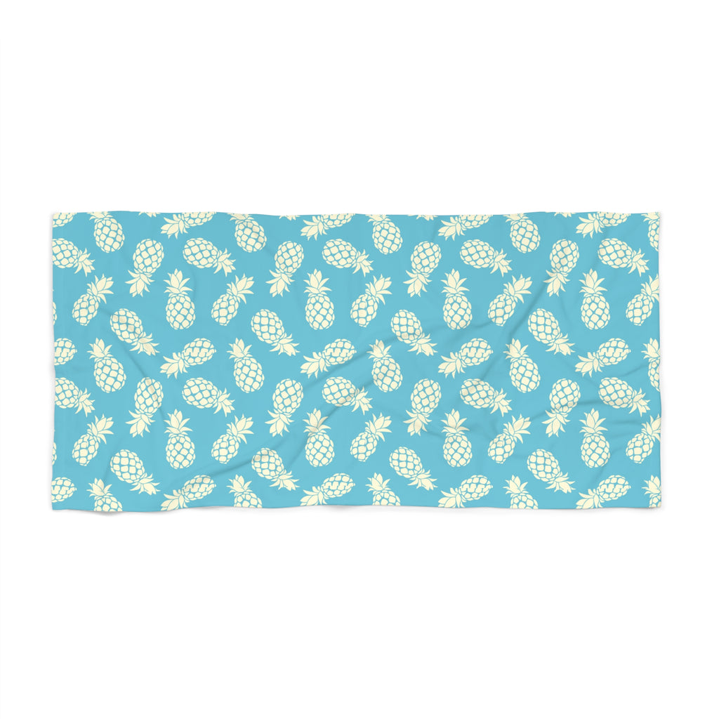 Tropical Pineapple Beach Towel, Summer Pool Essentials, Vacation Hamptons Decor, Nautical Gift, Fun Pineapple Print