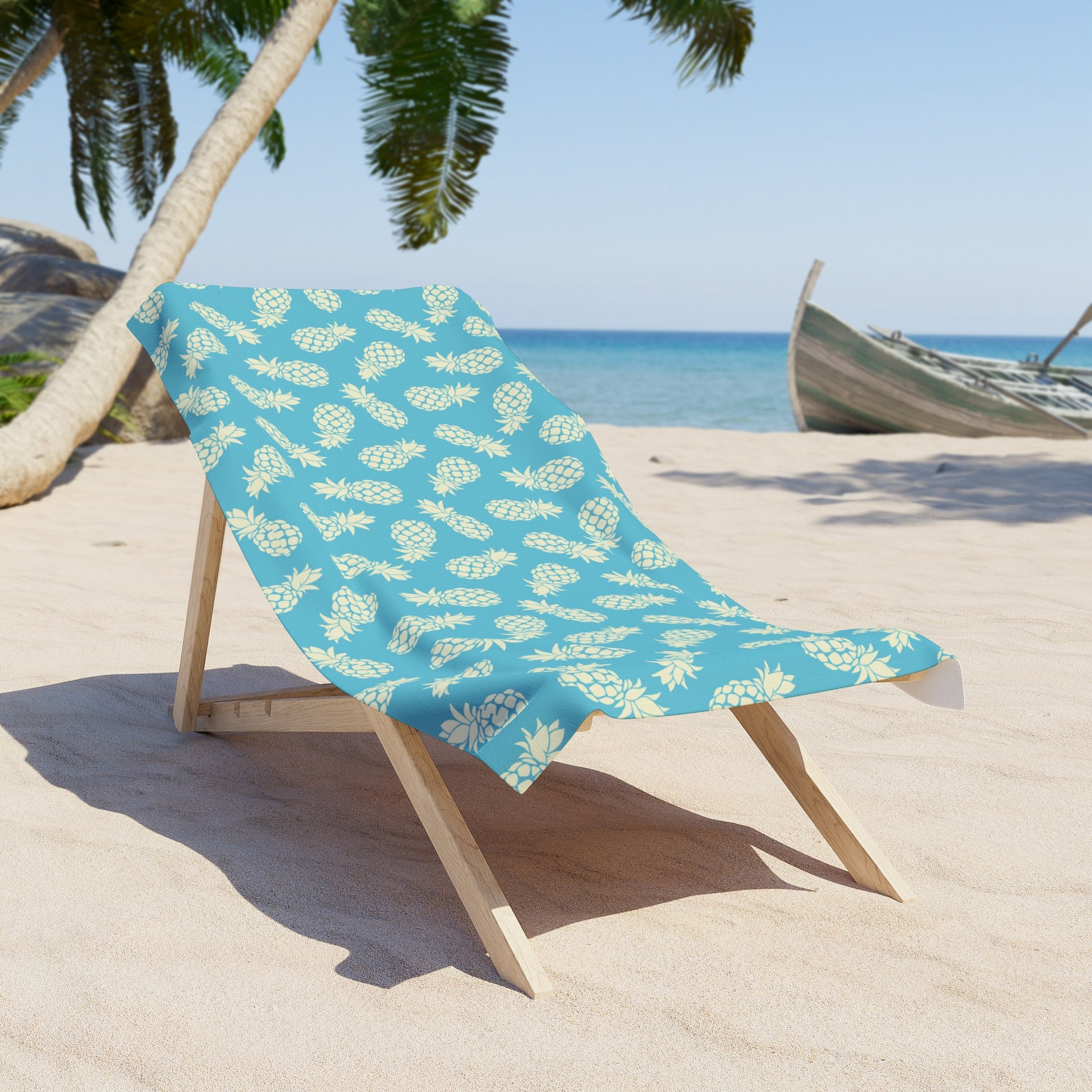 Tropical Pineapple Beach Towel, Summer Pool Essentials, Vacation Hamptons Decor, Nautical Gift, Fun Pineapple Print
